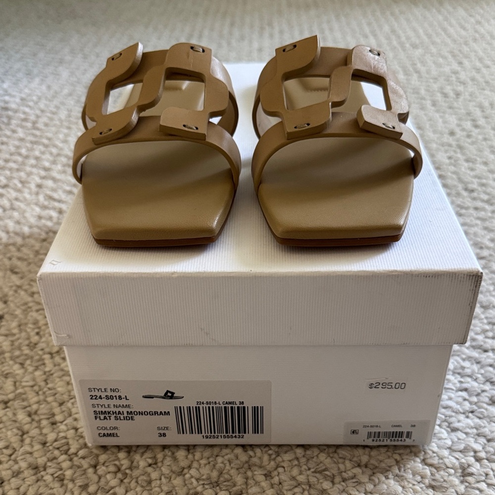 NWT Stylish Tan Slide Sandals